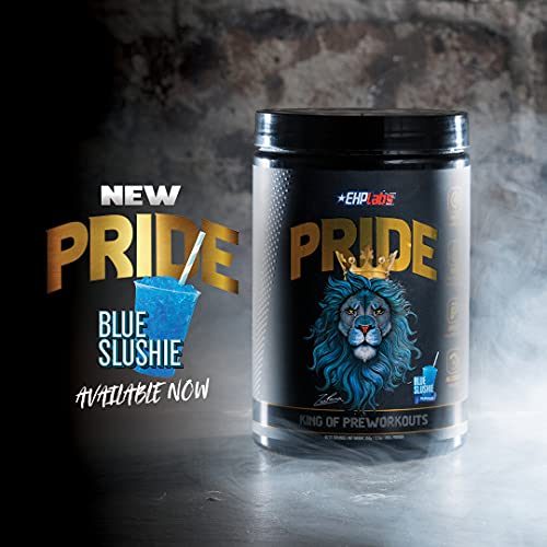 Pride by EHPlabs Pre-Workout Supplement - Energy Booster, Sharp Focus, Epic Pumps & Faster Recovery - 40 Servings (Blue Slushie)