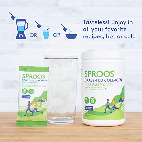 Sproos Premium Grass-Fed Collagen Peptide Powder | Pasture-Raised, Non-GMO and Gluten-Free | Unflavored and Odorless (Large Tub)