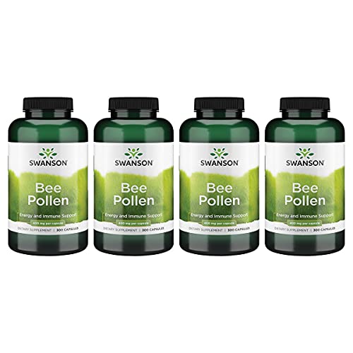 Swanson Bee Pollen 400 Milligrams 300 Capsules (4 Pack)
