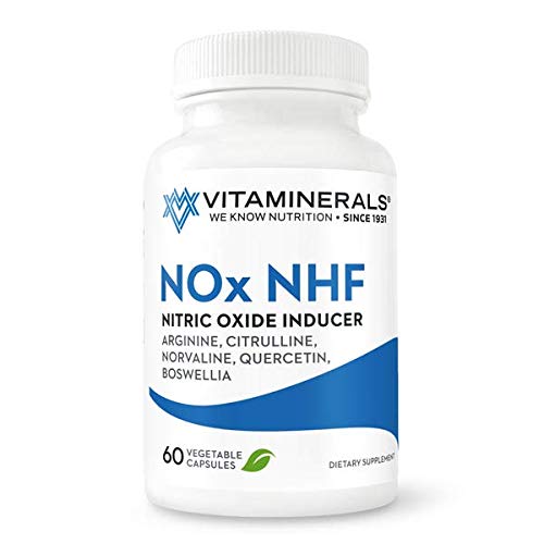 VITAMINERALS 122 NOx NHF Nitric Oxide Support + Quercetin, Enzymes and more, 60 Veggie caps