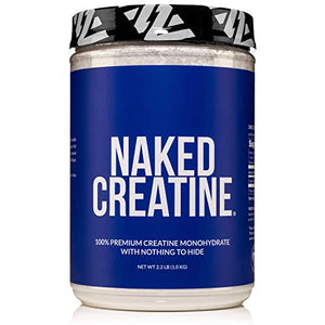 Pure Creatine Monohydrate – 200 Servings - 1,000 Grams, 2.2lb Bulk, Vegan, Non-GMO, Gluten Free, Soy Free. Aid Strength Gains, No Artificial Ingredients - NAKED CREATINE