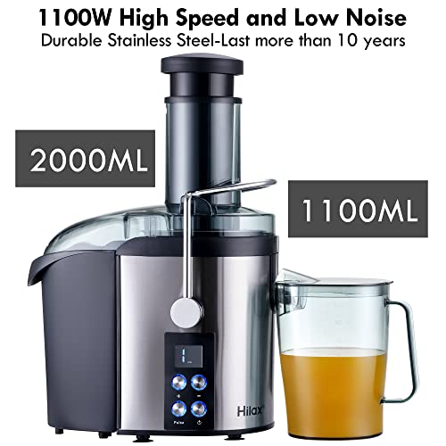 1100W High Speed Centrifugal Juicer Machine Juice Extractor,4 Speed Control & Pulse Function & LCD Screen, 3” Wide 8" High Feed Chute,Easy to Clean,BPA Free,Included Brush