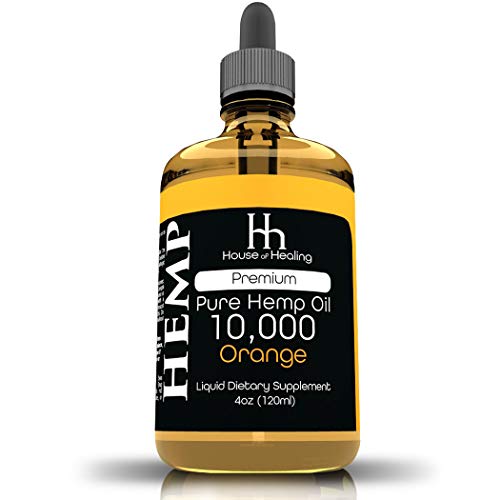 Hemp Oil for Pain Relief :: Hemp 10,000mg :: Hemp Extract :: May Help with Inflammation, Joints, Mood, Sleep & More :: Hemp Drops :: Rich in Omega 3,6,9 (Orange)