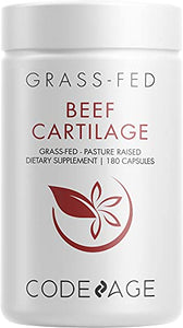 Codeage Grass Fed Beef Cartilage Supplement - Freeze Dried, Non-Defatted, Desiccated Beef Tracheal Bovine Cartilage & Liver Pills – Pasture Raised Argentina Beef Vitamins - Non-GMO -180 Capsules