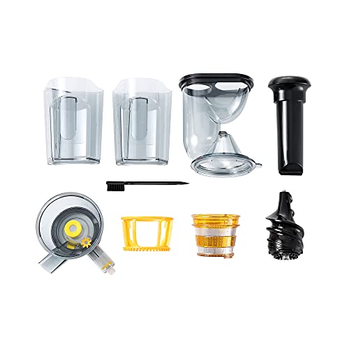 Empava Masticating Slow Juicer 150W Cold Press Juicer Machine Reverse Function High Juice Yield Juicer Extractor with Big Feed Chute Red