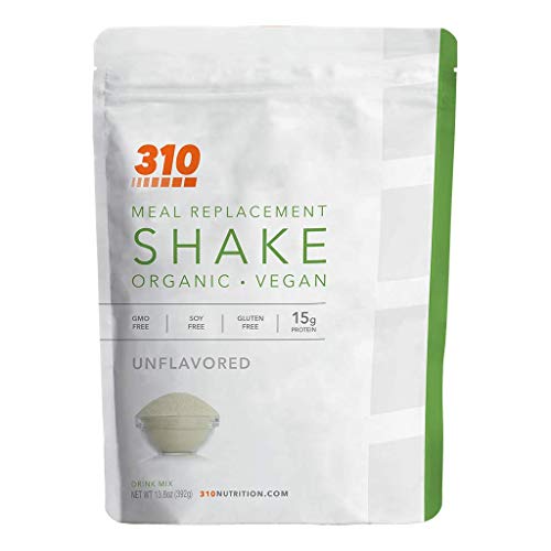 Vegan Organic Plant Protein Powder and Meal Replacement Shake - By 310 Nutrition - Gluten, Dairy and Soy Free - 0g of Sugar | Keto and Paleo Friendly… (Unflavored, 14 Servings)