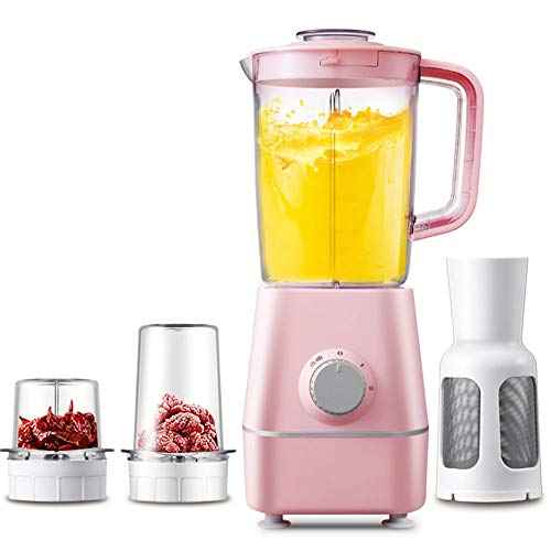 XYWCHK Blender Juicer Slow Juicer Slow Masticating Juicer Cold Press Juicer Vegetable Fruit Extractor with Quiet Motor/Reverse Function/Juice Jug (Color : Pink)