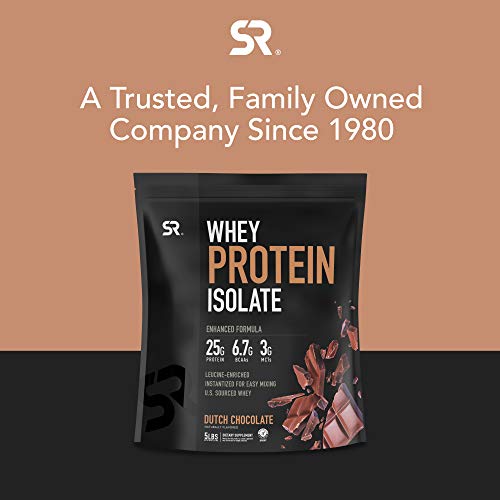 Whey Protein Isolate Powder (5lb - Dutch Chocolate) | Leucine-Enriched Amino Acids with 25g of Protein | Gluten Free, Non-GMO Verified & Instantized for Easy Mixing