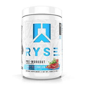 Ryse PRE Workout | Ryse Up Supplements | Fuel Your Greatness | Energy, Endurance, Focus, Next Level Pump, Citruline, Taurine, Arginine, CarnoSyn Beta Alanine, 20 Servings (Candy Watermelon)