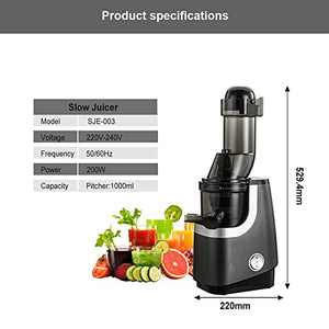 QXWJ Juicer Machine,Slow Masticating Juicer,Wide-Groove Slow Chewing Juicer for High-Nutrient Fruit and Vegetable Juice Cold-Pressed Juicer BPA-Free,Easy to Clean
