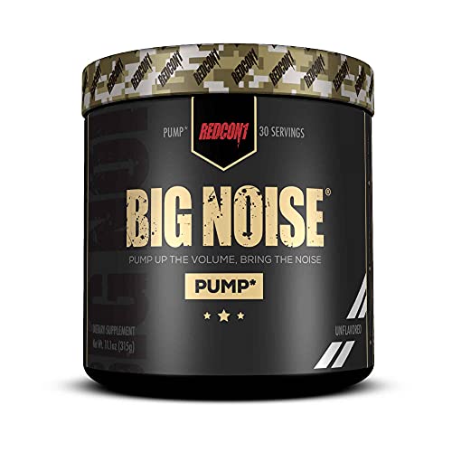 Redcon1 Big Noise Pump Formula (30 Servings) - Non-Stim, Increased Energy and Focus, Vasodilator, Intense Pumps (Unflavored)