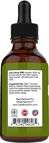 Hemp Oil for Stress Relief (3000mg - 120 Servings) Hemp Extract for Stress Relief, Knee and Back Discomfort - Best Hemp Oil Extract for Joint Challenges - Made in USA