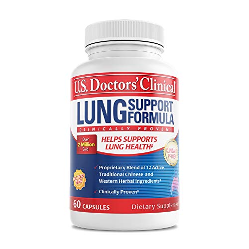 U.S. Doctors' Clinical Lung Support Supplement for Lung and Respiratory Health with Natural Herbs, Magnesium, Vitamin C, and Zinc for Immune Support (Packaging May Vary) [1 Month Supply - 60 Capsules]