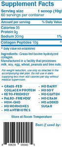 Hydrolyzed Collagen Peptides Protein Powder Unflavored - Grass Fed Paleo & Keto Collagen Supplement - Non-GMO, Gluten Free, Dairy Free, Soy Free - Protein 9g, 10g Collagen (60 Servings 1.3lbs)