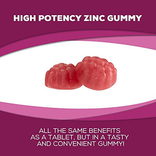 Zinc Gummies for Kids and Adults 50mg Extra Strength Immune Support - Vegan and Non-GMO - Great Tasting Natural Flavored Gummy Supplement - Best Zinc Vitamin for Men, Women and Children - 60 Gummies