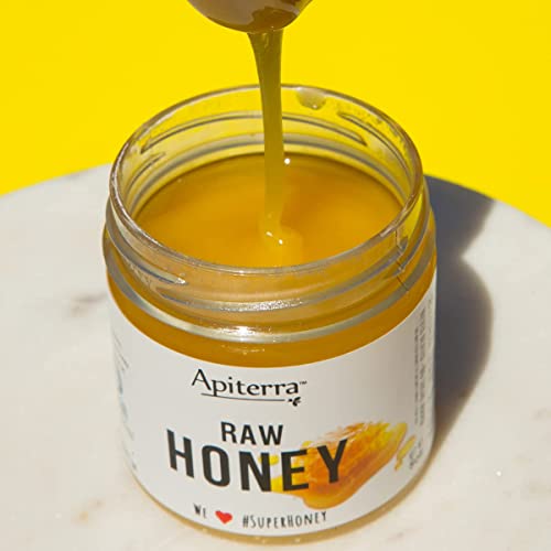 Apiterra - Raw Honey - 100% Pure, Natural and Unfiltered - 8 Ounce, 4 Count (total 32 ounce)