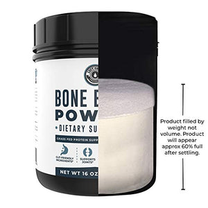 Bone Broth Protein Powder Grass Fed Beef Unflavored. Rich in Collagen, Glucosamine, Gelatin, Paleo Protein Powder, Gut-Friendly*, Non-GMO Ingredients, Dairy-Free Protein Powder