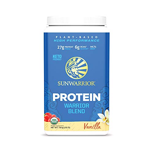 Sunwarrior Warrior Blend - Organic Vegan Plant Protein Powder with BCAAs and Pea Protein - Dairy Free, Gluten Free, Soy Free, Non- GMO, Plant Based Protein Powder, Sugar Free and Keto Friendly