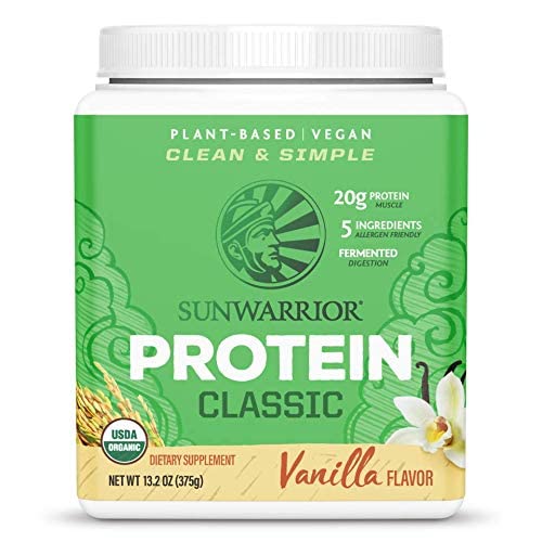 SUNWARRIOR Organic Classic Vanilla Protein, 375 GR