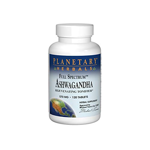 Planetary Herbals Ashwagandha Full Spectrum 570 mg, Rejuvenating Tonifier,120 Tablets