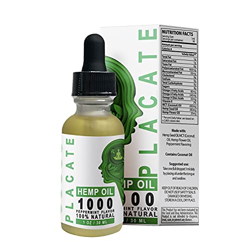 Hemp Oil Extract with Peppermint Oil Pure 1000mg - Grown & Made in USA - 100% Natural Hemp Drops