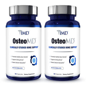 1MD Nutrition OsteoMD for Comprehensive Bone Support | with Calcium Hydroxyapatite, Vitamin D3 & K2 | 180 Capsules (2-Pack)