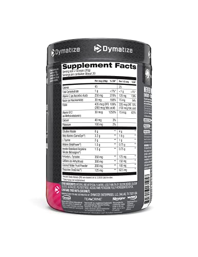 Dymatize PreW.O., Pre Workout Powder with Caffeine, Maximize Energy, Strength & Endurance, Amplify Intensity of Workouts, Cherry Watermelon, 400g