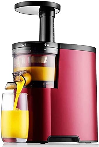 XUERUIGANG Quiet Dual-Stage Slow Speed Masticating Juicer Makes Fruit and Vegetable 80 Revolutions per Minute High Juice Output, 150-Watt（Red）