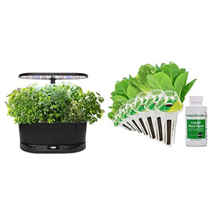 AeroGarden Bounty Basic - Indoor Garden with LED Grow Light, Black & Salad Seed Pod Kit, 7