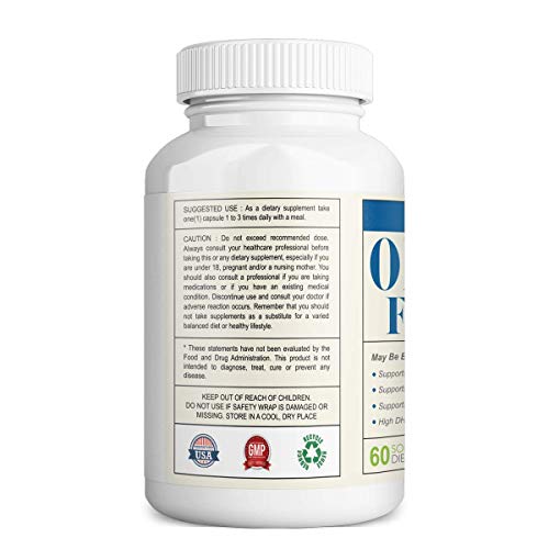 Vitapia Omega 3 Fish Oil 3000mg per Serving - Omega-3 Fish Oil 1000mg per Softgel - 60 Softgels - Supports Heart Health, Brain Health, Joint Health, Eyes & Skin Health