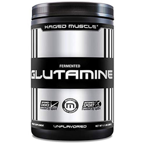 KAGED MUSCLE, L-Glutamine Powder 500 Gram, Vegan, Support Muscle Recovery, Post Workout, Glutamine, Banned-Substance Free, Unflavored, 100 Servings