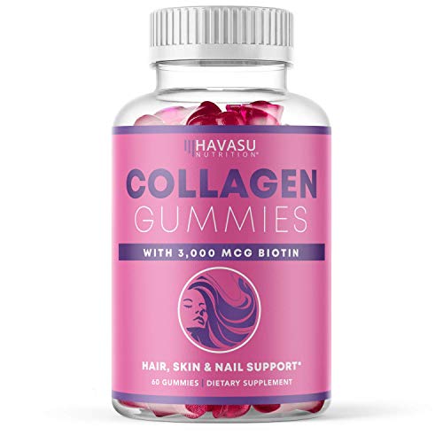 Havasu Nutrition Collagen Gummies Formulated with Collagen & Biotin to Support Hair, Skin, and Nail Growth for Men & Women - Gelatin-Free, 60 Gummy