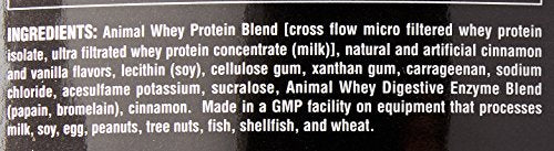 Animal Whey Isolate Whey Protein Powder – Isolate Loaded for Post Workout and Recovery – Low Sugar with Highly Digestible Whey Isolate Protein - Frosted Cinnamon Bun - 4 Pounds