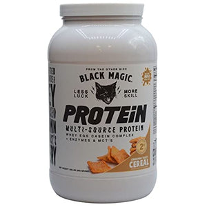 Black Magic Protein Powder Whey Egg Casein Complex + Enzymes & MCT's Recovery 2lbs Cinnamon Toast Cereal Flavor