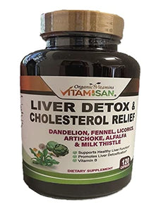 Liver Cleanse Detox Health Supplements with Milk Thistle-Fennel-Alfalfa-Vitamin B-Artichoke-Dandelion Root Support Healthy Liver Function Men & Women 120 Caps Natural Detox Cleanse & Boost Immune
