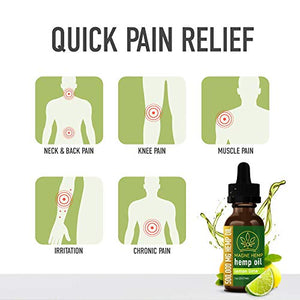 MAGNEHEMP - 500,000MG Lemon Lime Flavored Hemp Oil Extract for Pain & Stress, Hemp Oil Drops for Better Sleep