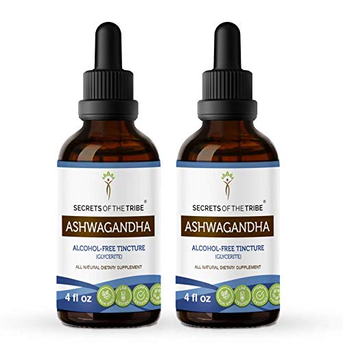 Ashwagandha Tincture Alcohol-Free Extract, Organic Ashwagandha Withania Somnifera Anti-Stress and Relaxation 2x4 OZ