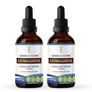 Ashwagandha Tincture Alcohol-Free Extract, Organic Ashwagandha Withania Somnifera Anti-Stress and Relaxation 2x4 OZ