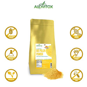 ALOVITOX Bee Pollen Powder | 100% Pure, Natural Raw Bee Pollen - Antioxidants, Proteins, Vitamins B6, B12, C and A, Amino Acids and More (Bee Pollen Powder, 5 LB)
