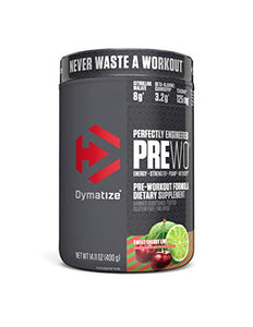 Dymatize Pre Workout Powder with Caffeine, Maximize Energy, Strength & Endurance, Amplify Intensity of Workouts, Sweet Cherry Lime, 14.11 Oz