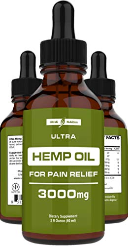 Hemp Oil for Stress Relief (3000mg - 120 Servings) Hemp Extract for Stress Relief, Knee and Back Discomfort - Best Hemp Oil Extract for Joint Challenges - Made in USA