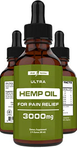 Hemp Oil for Stress Relief (3000mg - 120 Servings) Hemp Extract for Stress Relief, Knee and Back Discomfort - Best Hemp Oil Extract for Joint Challenges - Made in USA