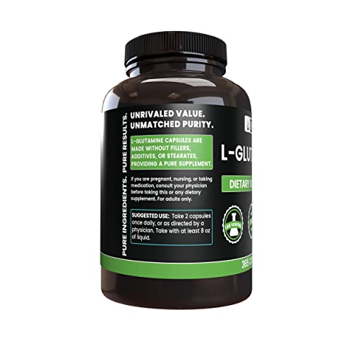 Pure Original Ingredients L-Glutamine (365 Capsules) No Magnesium Or Rice Fillers, Always Pure, Lab Verified