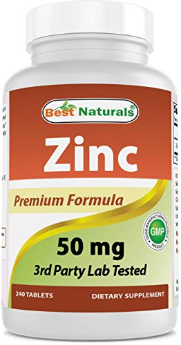 Best Naturals Zinc Supplement as Zinc Gluconate 50mg 240 Tablets - Immune Support