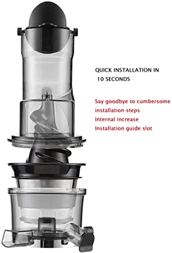 JIAXINO Slow Juicer Masticating Juicer Machine, Wide Groove Slow Juicer for Nutritious Fruit and Vegetable Juicer Spiral Cold Press Juicer is Masticating Juicers for Vegetables,Red-Aed