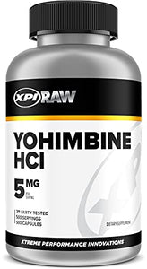 XPI Yohimbine HCL (5mg) 500 Capsules - Non-GMO and Gluten Free