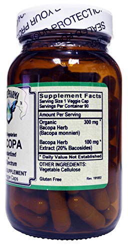 Bacopa Contains Organic Full Spectrum w/ 20% Bacosides (90 Vcaps)