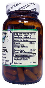 Bacopa Contains Organic Full Spectrum w/ 20% Bacosides (90 Vcaps)