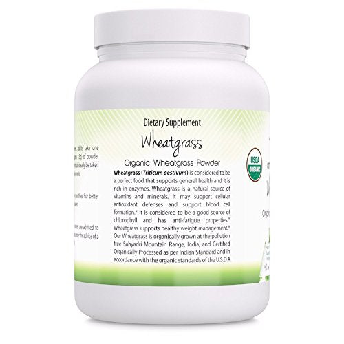 Amazing India - Certified Organic Wheatgrass Powder Helps in The Formulation of Hemoglobin, Supports Healthy Weight Management,Promotes Overall Health & Well-Being Pack of 2