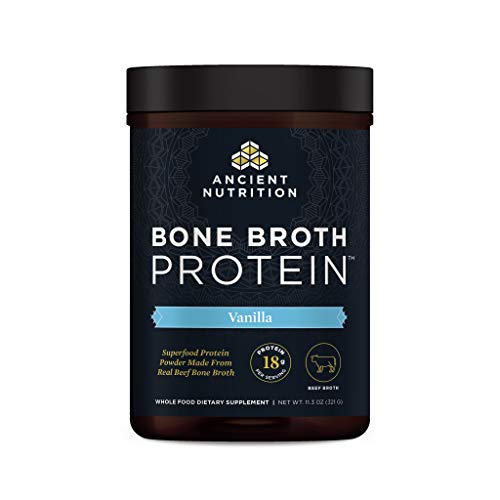 Bone Broth Protein Powder by Ancient Nutrition, Vanilla, Beef, 18g Protein per Serving, Supports Healthy Skin, Gut Health, Joint Supplement, Gluten, Paleo and Keto Friendly, 15 Servings